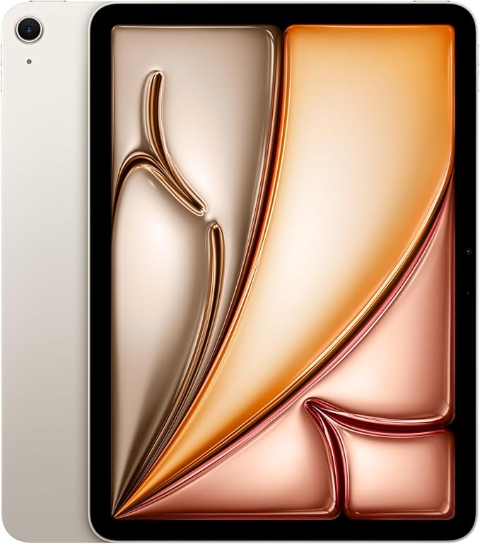 Apple M3 çipli 11 inç iPad Air: Liquid Retina Ekran, 512 GB, 12 MP Ön/Arka Kamera, Wi-Fi 6E, Touch ID, Tüm Gün Süren Pil Ömrü — Yıldız Işığı